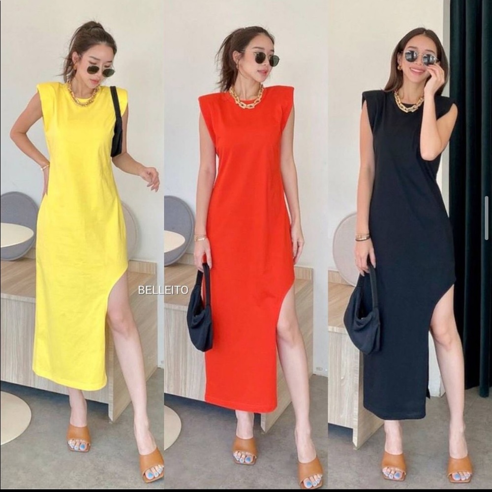 Shoulder pad dress